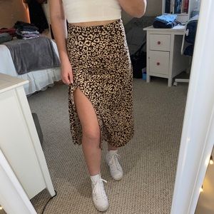 Cheetah mid length skirt